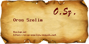 Oros Szelim névjegykártya